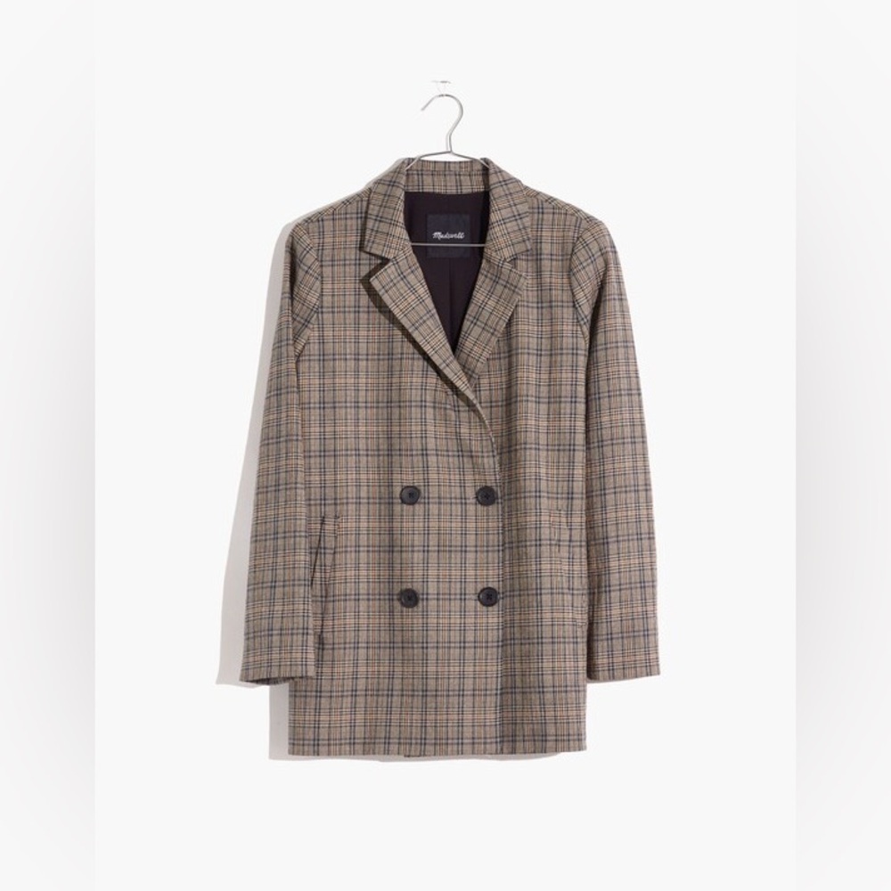Madewell Caldwell Double-Breasted Blazer in Miltmore Plaid Women’s Size Small - Picture 2 of 9